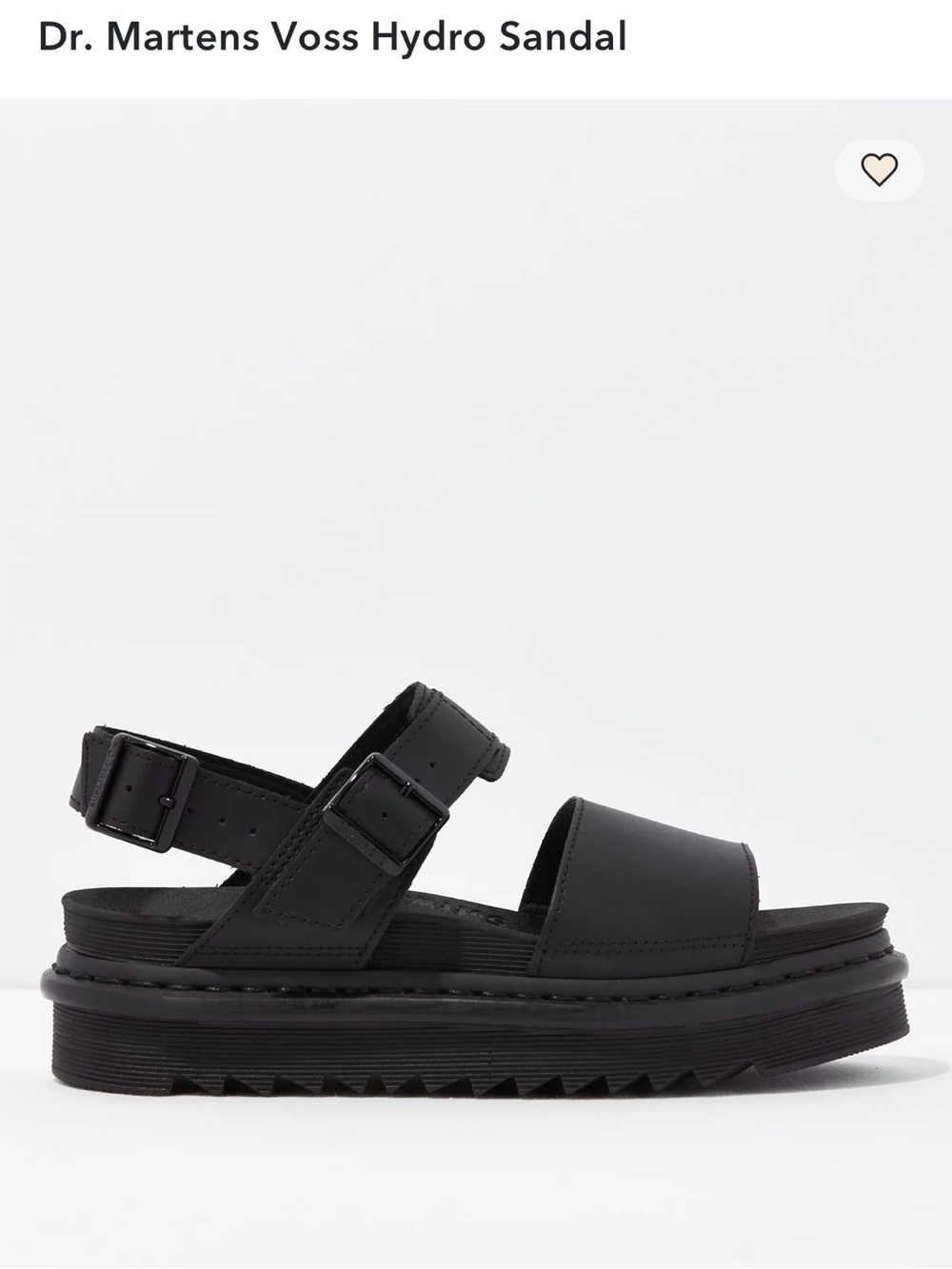 Dr. Martens Black Voss Hydro Platform Sandal